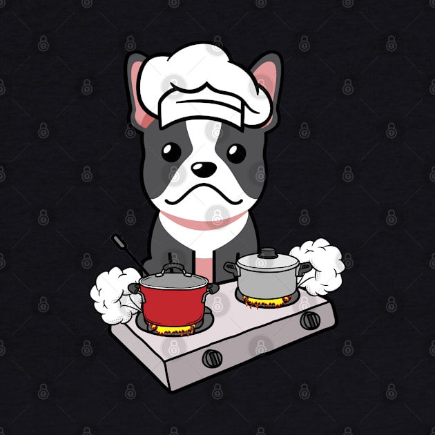 Funny french bulldog is cooking by Pet Station